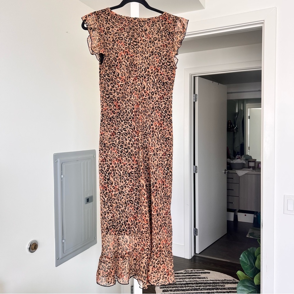 Vintage Y2K Leopard Print Ruffle Hem Dress- 12/L - Picture 8 of 9